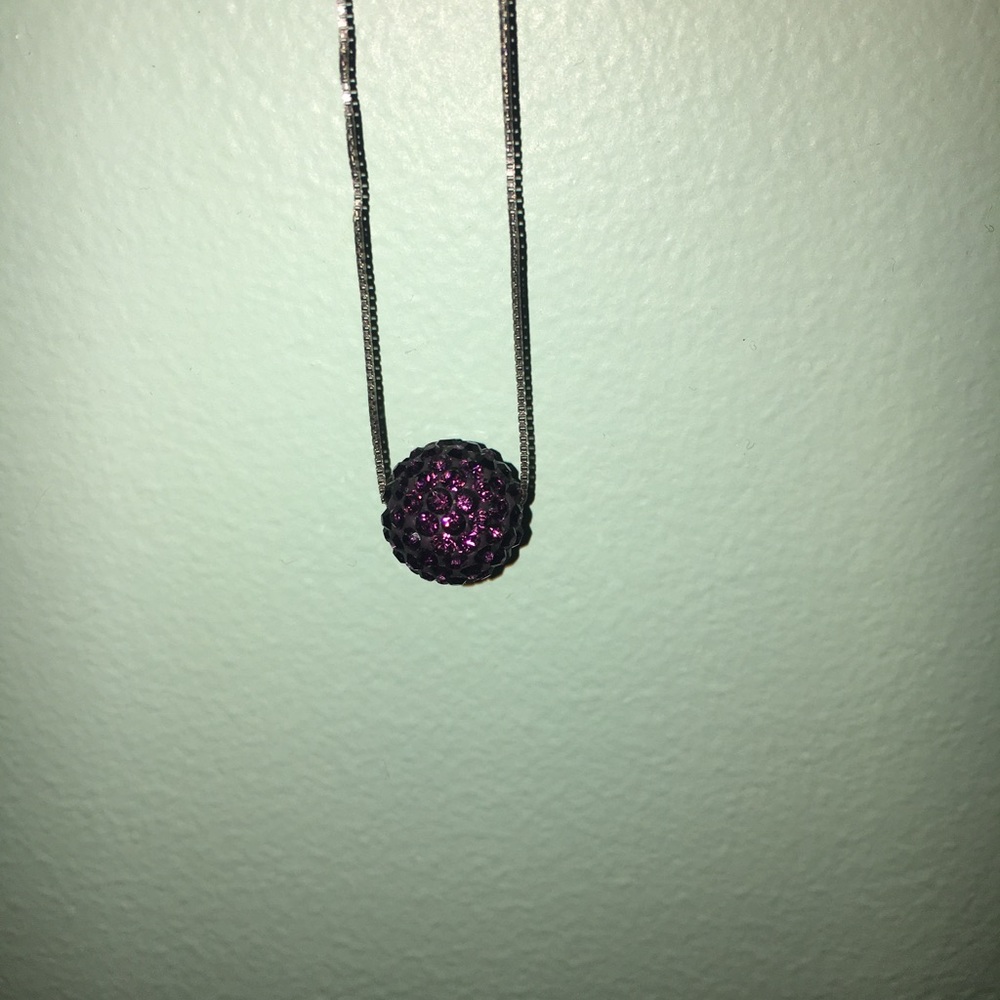 A purple necklace